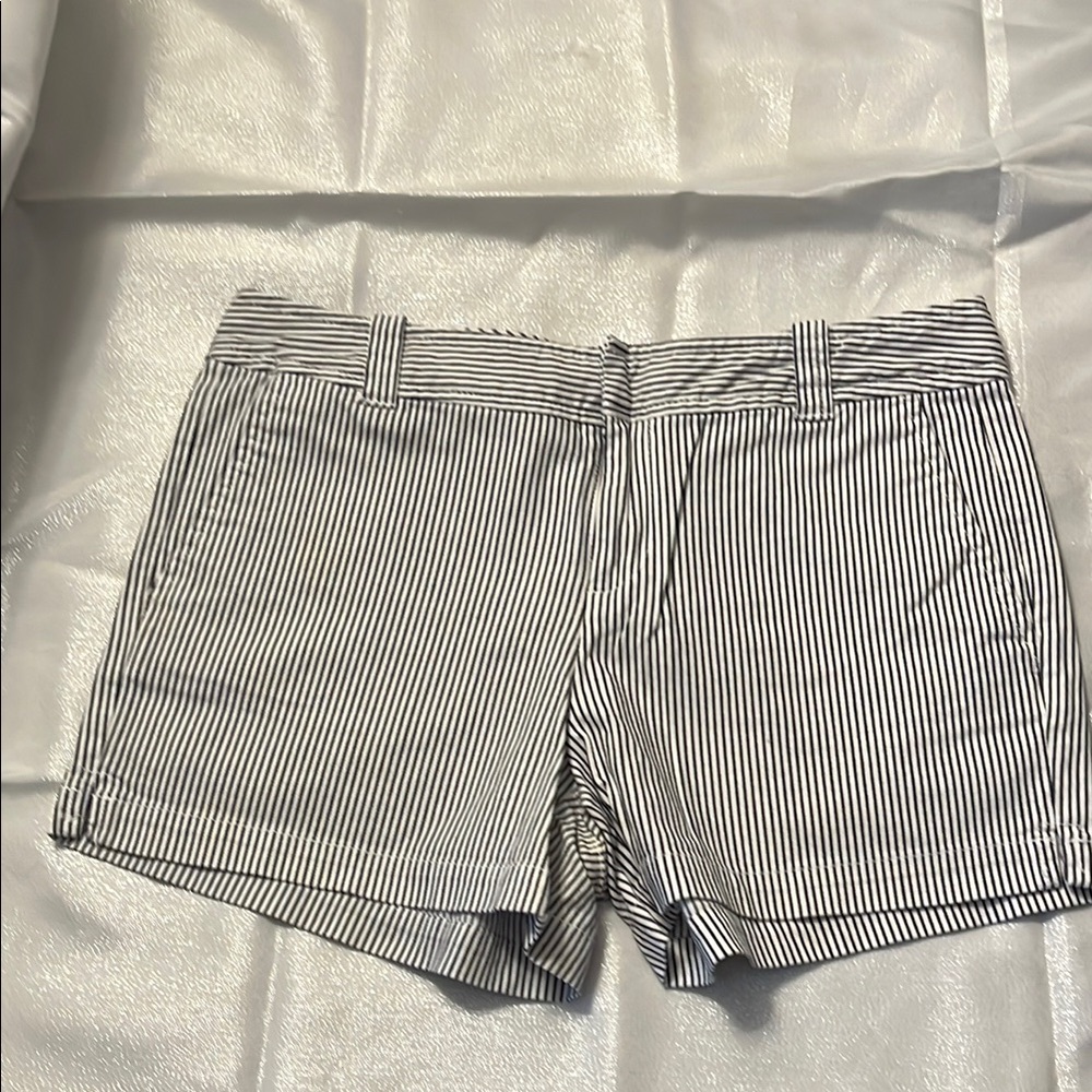 New York & Company Black and White Striped Shorts